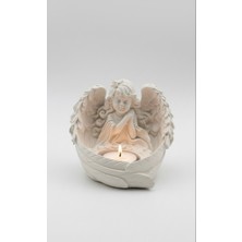 Zeroxo Dekoratif Dilek Tutan Melek Biblo Mumluk - Salon ve Konsol Için Şık Masa Süsü