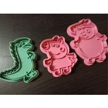 ADA 3D Peppa Pig George Daddy Pig Ailesi Figürlü Kurabiye Kalıbı Seti Pasta