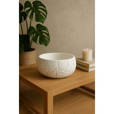 Decostone Yaprak Desenli Dekoratif Saksı