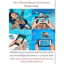 Lufern Özel Tasarım Batmaz Su Geçirmez Telefon Kılıfı Dalış Yüzme Plaj Kamp Su Sporları Boyun Askısı