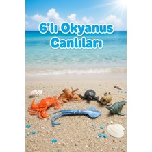Craftivio 6 Parça Gerçekçi Okyanus ve Deniz Canlıları Figür Seti - Eğitici Hayvanlar Oyuncak Paketi