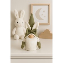 Vanilya Gift Ydekoratif Şans Cücesi Ev Ofis Bebek Odası Dekoru-Rabbit Yeşil 35 cm