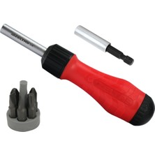 İzeltaş Cırcırlı Manyetik Bits Uç Tutucu Tornavida Seti (8 Parça)