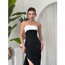 Mericline Terk Yırtmaç Detaylı Elbise