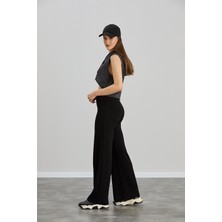 Alos Kadın Modal Kumaş Bol Paça Yumuşak Dokulu Çımalı Yüksek Bel Yumuşak Dokulu Beli Lastikli Likralı Pantolon