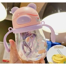 Feyza Design 250ML Bebeğin Yumuşak Pipetli Suluk Kulaklı ve Kollu, Sağlıklı ve Şık Tasarım