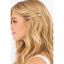 New Obsessions Parlak Taşlı Yıldız Detaylı Tel Toka 2 Adet