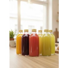 JUNIBELIW 6 Adet 100ML Cam Şişe Çok Amaçlı Meyve Suyu Shot Şişesi Metal Kapaklı Şişe 6X100ML
