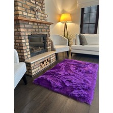 Doğuş Peluş Halı A Post Mor Yumuşak Dokulu Peluş Halı Dikdörtgen