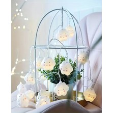 Brokoli Home 1,5 Metre LED Işıklı Gülen Bulut Dizeleri 10 Lu Çocuk Bebek Odası Pilli Aydınlatma LED Aydınlatma