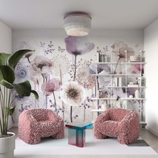 Grown Pastel Tonlarda Gelincikler Çiçekli Duvar Kağıdı