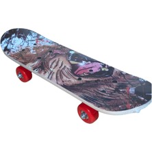 Feyza Design Küçük Ahşap Kaykay, 45CM, Başlangıç, Çocuklar Için Renkli ve Eğlenceli