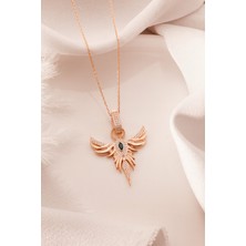 Çekirdek Jewelry 925 Ayar Gümüş Rose Zümrüdüanka Kolye