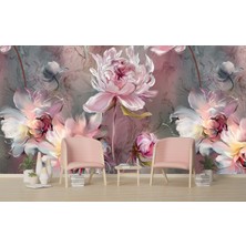 Grown Pembe ve Beyaz Tonlarda Zarif Çiçekli Duvar Kağıdı