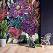 Grown Renkli Armoni Çeçekli Duvar Kağıdı