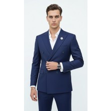 Plus Scorpion Doğal Düğmeli Kruvaze Erkek Blazer Ceket – Premium Kumaş, Slim Fit Şıklık