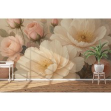 Grown Pembe ve Beyaz Şakayıklar Çiçekli Duvar Kağıdı