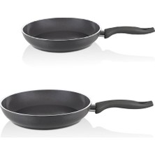 Falez Seramik Tava Seti 24 - 26 cm Füme Renk