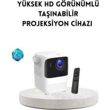365Dükkan Taşınabilir Akıllı 1080P Projektör – 64GB Hafıza, 2gb Ram, Full Hd Görüntü, Kumandalı