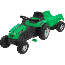 Feyza Design Yeşil Römorklu Pedallı Traktör, Çocuklar Için Eğlenceli ve Güvenli Oyun