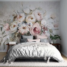Grown Pembe Beyaz Gül Buketi Duvar Kağıdı