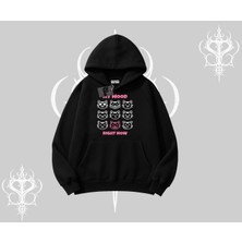 My Mood Right Now Yazılı Sevimli Kedi Kapşonlu Sweatshirt