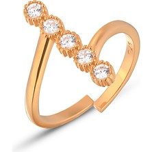 Zanaat Silver 925 Ayar Gümüş Zirkon Taşlı Ayarlanabilir Beştaş Yüzük