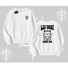 Meditasyon Yapan Kedi Baskılı Biskilet Sweatshirt