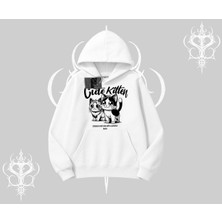 Cute Kitten Yazılı Sevimli Kedi Baskılı Kapşonlu Sweatshirt