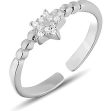 Zanaat Silver 925 Ayar Gümüş Ayarlanabilir Zirkon Taşlı Yıldız Yüzük