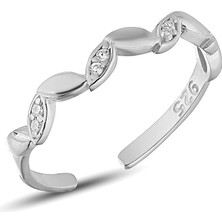 Zanaat Silver 925 Ayar Gümüş Ayarlanabilir Zirkon Taşlı Sarmaşık Yaprak Yüzük