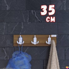 Modilayn Arı 9 Kancalı Banyo Askısı 3' Lü Set 31,4x9,6 cm Şık Tasarım, Ekstra Düzen ve Yer Tasarrufu