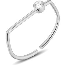 Zanaat Silver 925 Ayar Gümüş Ayarlanabilir Tektaş Tel Yüzük