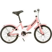 Feyza Design Çocuk Bisikleti 16 Jant Kontra ve V-Fren Yan Destek Pudra Pembe