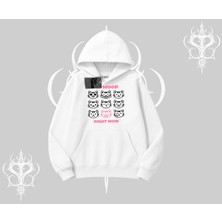 My Mood Right Now Yazılı Sevimli Kedi Kapşonlu Sweatshirt