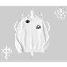 Need Coffee Right Meow Yazılı Kedi Baskılı Biskilet Sweatshirt