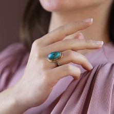 Necati Gün Firuze Taşlı Otantik Gümüş Yüzük