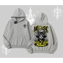 Meowsic Purrfect Kedi Arka Baskılı Kapşonlu Sweatshirt