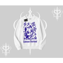 Cuteness Overload Kedi Baskılı Biskilet Sweatshirt