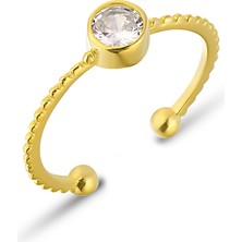 Zanaat Silver 925 Ayar Gümüş Ayarlanabilir Ince Zarif Tektaş Yüzük