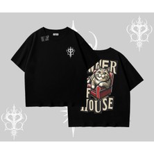 The Owner Of House Kedi Arka Baskılı Oversize Tshirt