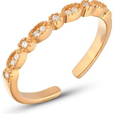 Zanaat Silver 925 Ayar Gümüş Ayarlanabilir Ritmik Sıralı Zirkon Taşlı Yüzük