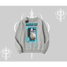 Missing Cat Baskılı Biskilet Sweatshirt