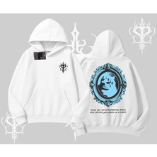 Çerçeveli Kedi Baskılı Kapşonlu Sweatshirt