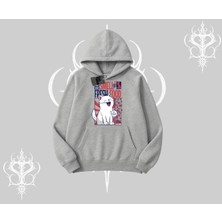 Smell Of Fresh Food Kedi Baskılı Kapşonlu Sweatshirt