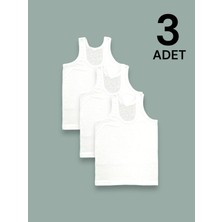 Erdenay Tekstil Ekonomik Erkek Çocuk Pamuklu Atlet 3'lü Paket - Beyaz