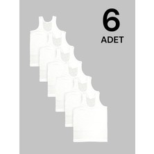 Erdenay Tekstil Ekonomik Erkek Çocuk Pamuklu Atlet 6'lı Paket - Beyaz