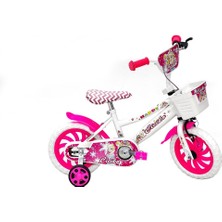 Feyza Design Çocuklar Için Renkli 13 Jant Sepetli Pembe Bisiklet