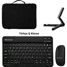 Microcase Lenovo Tab One 8.7 Inch Tablet Için Türkçe Bluetooth Klavye+Mouse+Tablet Standı-Siyah AL8126