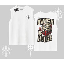 The Owner Of House Kedi Arka Baskılı Kolsuz Tshirt